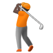 🏌🏿 Person Golfing: Dark Skin Tone, Emoji by Samsung