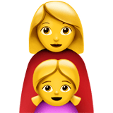 👩‍👧 Familie: Frau, Mädchen Emoji von Apple