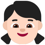 👧🏻 Girl: Light Skin Tone, Emoji by Microsoft