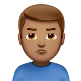 🙎🏽‍♂️ Schmollender Mann: Mittlere Hautfarbe Emoji von Apple