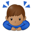 🙇🏽‍♂️ Man Bowing: Medium Skin Tone, Emoji by Samsung