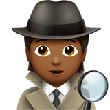 🕵🏾 Detektiv(in): Mitteldunkle Hautfarbe Emoji von Apple