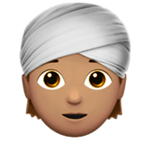 👳🏽 Person Wearing Turban: Medium Skin Tone, Emoji by Apple