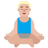 🧘🏼‍♂️ Man in Lotus Position: Medium-Light Skin Tone, Emoji by Microsoft
