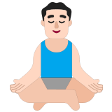 🧘🏻‍♂️ Man in Lotus Position: Light Skin Tone, Emoji by Microsoft