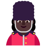 💂🏿‍♀️ Woman Guard: Dark Skin Tone, Emoji by Microsoft