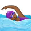 🏊🏾‍♀️ Woman Swimming: Medium-Dark Skin Tone, Emoji by Samsung