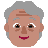 🧓🏽 Пожилой Человек: Средний Тон Кожи, смайлик от Microsoft