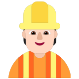 👷🏻 Bauarbeiter(in): Helle Hautfarbe Emoji von Microsoft