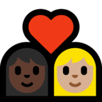 👩🏿‍❤️‍👩🏼 Couple with Heart: Woman, Woman, Dark Skin Tone, Medium-Light Skin Tone, Emoji by Microsoft