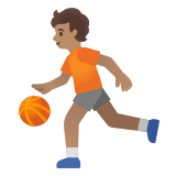 ⛹🏽 Баскетболист: Средний Тон Кожи, смайлик от Google