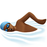 🏊🏾‍♂️ Man Swimming: Medium-Dark Skin Tone, Emoji by Apple