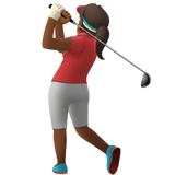 🏌🏾‍♀️ Woman Golfing: Medium-Dark Skin Tone, Emoji by Apple
