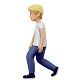 🚶🏼 Person Walking: Medium-Light Skin Tone, Emoji by Apple