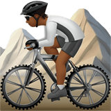 🚵🏾 Человек на Горном Велосипеде: Темный Тон Кожи, смайлик от Apple