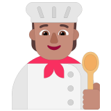 🧑🏽‍🍳 Cuisinier (tous Genres) : Peau Légèrement Mate Emoji par Microsoft