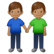 👬🏽 Deux Hommes Se Tenant La Main : Peau Légèrement Mate Emoji par Samsung