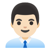 👨🏻‍💼 Büroangestellter: Helle Hautfarbe Emoji von Google