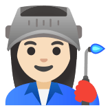 👩🏻‍🏭 Fabrikarbeiterin: Helle Hautfarbe Emoji von Google