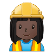 👷🏿‍♀️ Bauarbeiterin: Dunkle Hautfarbe Emoji von Samsung