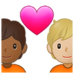 🧑🏾‍❤️‍🧑🏼 Couple with Heart: Person, Person, Medium-Dark Skin Tone, Medium-Light Skin Tone, Emoji by Samsung