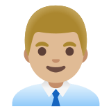 👨🏼‍💼 Büroangestellter: Mittelhelle Hautfarbe Emoji von Google
