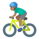 🚴🏽‍♂️ Мужчина на Велосипеде: Средний Тон Кожи, смайлик от Google