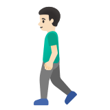 🚶🏻‍♂️ Man Walking: Light Skin Tone, Emoji by Google