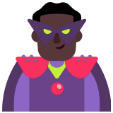 🦹🏿‍♂️ Man Supervillain: Dark Skin Tone, Emoji by Microsoft