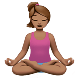 🧘🏽‍♀️ Woman in Lotus Position: Medium Skin Tone, Emoji by Apple
