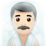 🧖🏻‍♂️ Man in Steamy Room: Light Skin Tone, Emoji by Apple