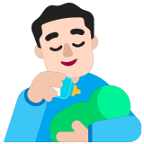 👨🏻‍🍼 Homme Allaitant Un Bébé : Peau Claire Emoji par Microsoft