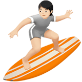 🏄🏻 Серфинг: Очень Светлый Тон Кожи, смайлик от Apple