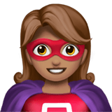 🦸🏽‍♀️ Woman Superhero: Medium Skin Tone, Emoji by Apple