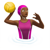 🤽🏾‍♀️ Woman Playing Water Polo: Medium-Dark Skin Tone, Emoji by Apple