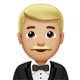 🤵🏼‍♂️ Mann Im Smoking: Mittelhelle Hautfarbe Emoji von Apple
