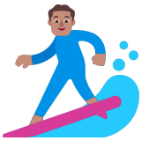 🏄🏽‍♂️ Серфингист: Средний Тон Кожи, смайлик от Microsoft