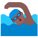 🏊🏾‍♂️ Man Swimming: Medium-Dark Skin Tone, Emoji by Microsoft