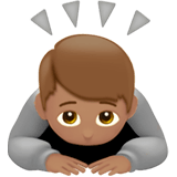 🙇🏽 Person Bowing: Medium Skin Tone, Emoji by Apple