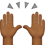 🙌🏾 Raising Hands: Medium-Dark Skin Tone, Emoji by Apple