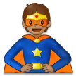 🦸🏽 Super-Héros : Peau Légèrement Mate Emoji par Samsung