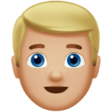 👱🏼‍♂️ Homme Blond : Peau Moyennement Claire Emoji par Apple