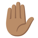 ✋🏽 Erhobene Hand: Mittlere Hautfarbe Emoji von Google