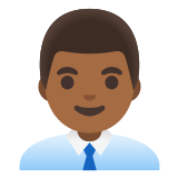 👨🏾‍💼 Büroangestellter: Mitteldunkle Hautfarbe Emoji von Google