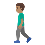 🚶🏽‍♂️ Man Walking: Medium Skin Tone, Emoji by Google