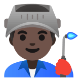 👨🏿‍🏭 Fabrikarbeiter: Dunkle Hautfarbe Emoji von Google