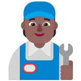 🧑🏾‍🔧 Mechaniker(in): Mitteldunkle Hautfarbe Emoji von Microsoft