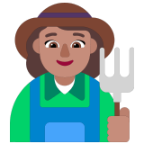 👩🏽‍🌾 Woman Farmer: Medium Skin Tone, Emoji by Microsoft