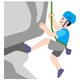 🧗🏻‍♂️ Bergsteiger: Helle Hautfarbe Emoji von Microsoft