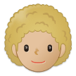🧑🏼‍🦱 Person: Medium-Light Skin Tone, Curly Hair, Emoji by Samsung